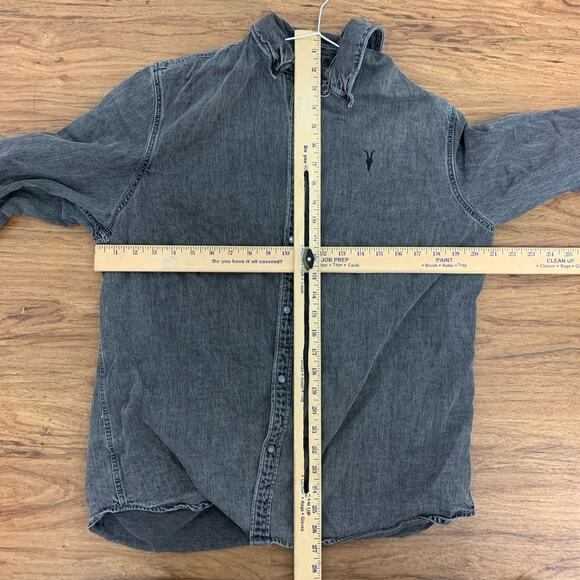 Men’s Allsaints Burlington Long Sleeve Denim Shirt Designer Size XXL - Picture 5 of 5